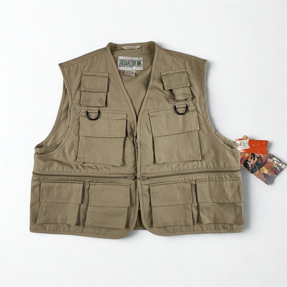 NWT Field & Stream Fishing Vest Men's XL Khaki Multi Pocket‎ Outdoor Utility